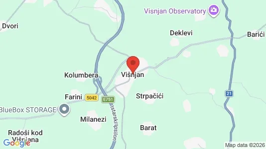 Apartments for rent i Višnjan - kort over placeringen