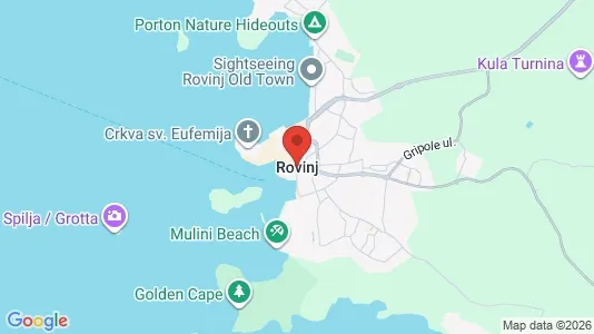 Apartments for rent i Rovinj - kort over placeringen
