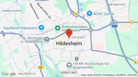 Apartments for rent i Hildesheim - kort over placeringen