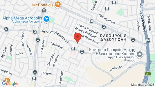 Apartments for rent i Nicosia Strovolos - kort over placeringen