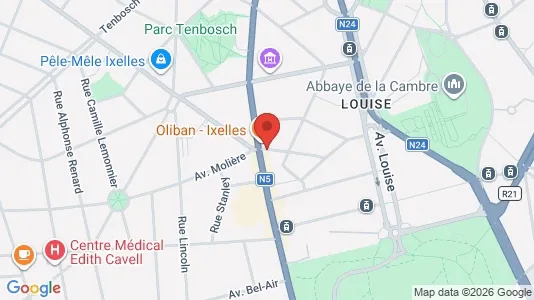 Apartments for rent i Brussels Elsene - kort over placeringen