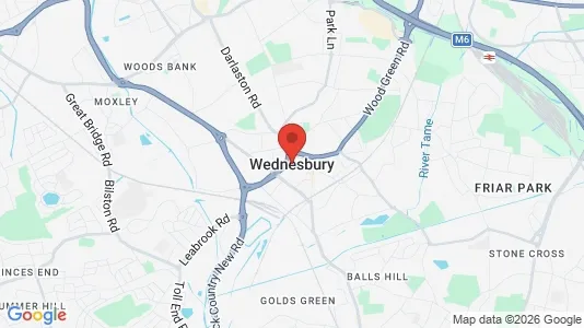 Rooms for rent i Wednesbury - West Midlands - kort over placeringen