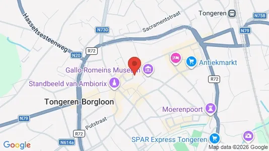 Apartments for rent i Tongeren - kort over placeringen