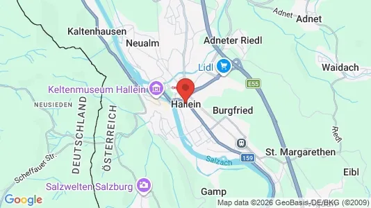 Apartments for rent i Hallein - kort over placeringen