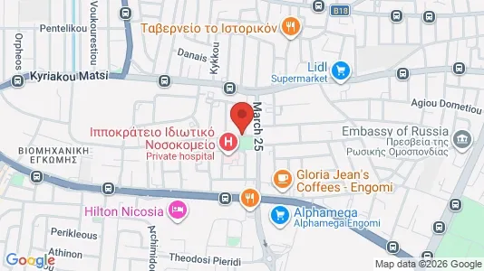 Apartments for rent i Nicosia Egkomi - kort over placeringen