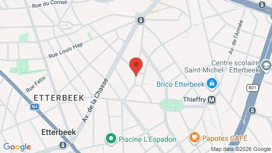 Apartments for rent i Brussels Etterbeek - kort over placeringen