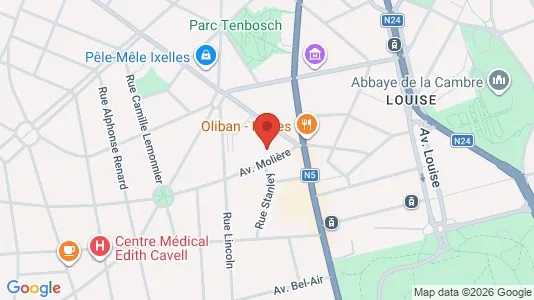 Apartments for rent i Brussels Elsene - kort over placeringen