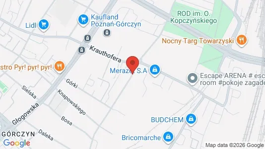 Rooms for rent i Poznań - kort over placeringen