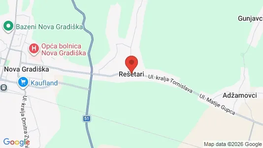 Apartments for rent i Rešetari - kort over placeringen
