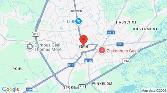 Houses for rent i Geel - kort over placeringen