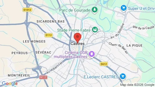 Houses for rent i Castres - kort over placeringen
