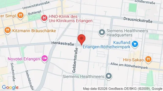 Apartments for rent i Erlangen - kort over placeringen