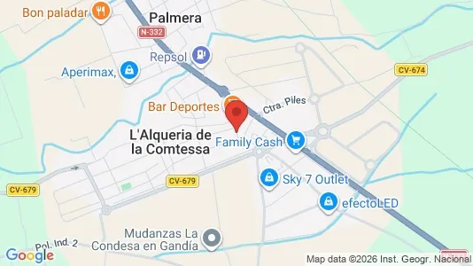 Apartments for rent i L'Alqueria de la Comtessa - kort over placeringen