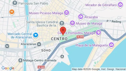 Apartments for rent i Málaga - kort over placeringen