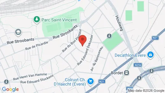 Apartments for rent i Brussels Evere - kort over placeringen
