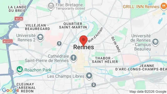Apartments for rent i Rennes - kort over placeringen