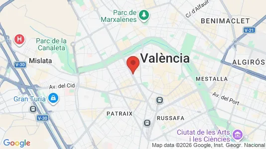 Apartments for rent i Valencia Extramurs - kort over placeringen