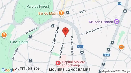 Apartments for rent i Brussels Vorst - kort over placeringen