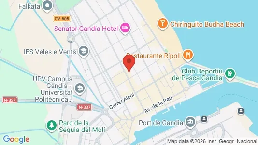 Apartments for rent i Gandia - kort over placeringen