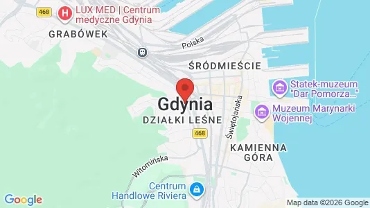 Houses for rent i Gdynia - kort over placeringen