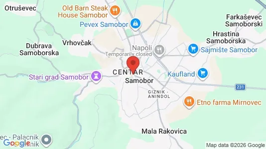 Apartments for rent i Samobor - kort over placeringen