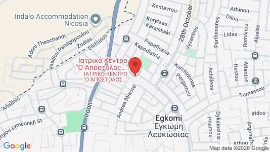 Apartments for rent i Nicosia Egkomi - kort over placeringen