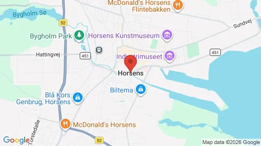 Houses for rent i Horsens - kort over placeringen