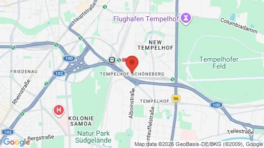 Apartments for rent i Berlin Tempelhof-Schöneberg - kort over placeringen