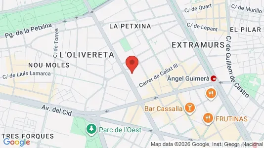 Apartments for rent i Valencia Extramurs - kort over placeringen