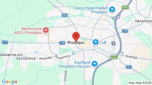 Apartments for rent i Prostějov - kort over placeringen