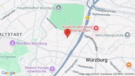 Apartments for rent i Würzburg - kort over placeringen
