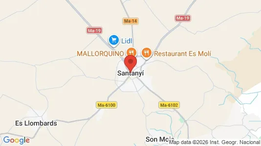 Houses for rent i Santanyí - kort over placeringen