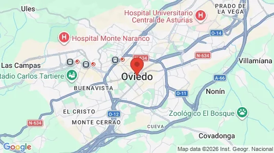 Apartments for rent i Oviedo - kort over placeringen