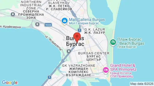 Apartments for rent i Burgas - kort over placeringen