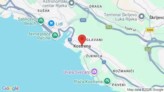 Houses for rent i Kostrena - kort over placeringen