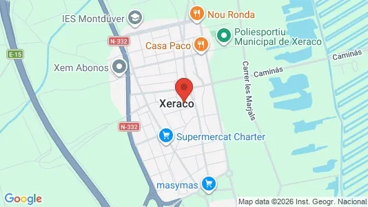 Apartments for rent i Xeraco - kort over placeringen