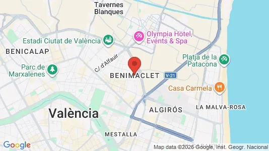 Apartments for rent i Valencia Benimaclet - kort over placeringen