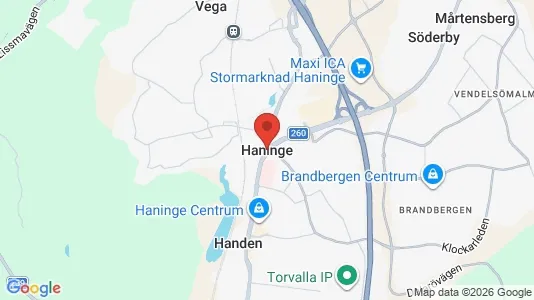 Rooms for rent i Haninge - kort over placeringen