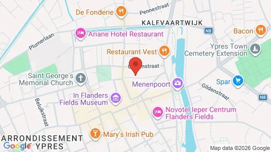 Apartments for rent i Ieper - kort over placeringen