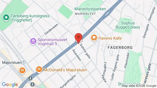 Rooms for rent i Oslo Frogner - kort over placeringen