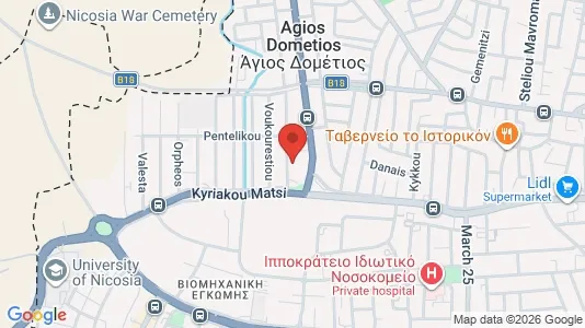 Apartments for rent i Nicosia Agios Dometios - kort over placeringen