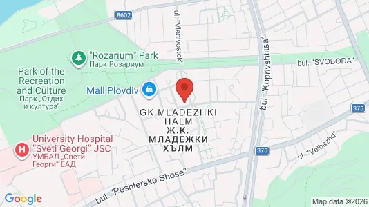 Apartments for rent i Plovdiv - kort over placeringen