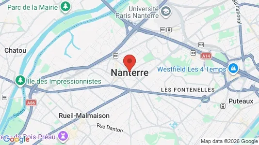 Houses for rent i Nanterre - kort over placeringen