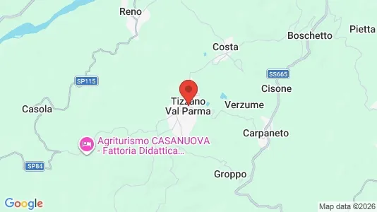 Apartments for rent i Tizzano Val Parma - kort over placeringen