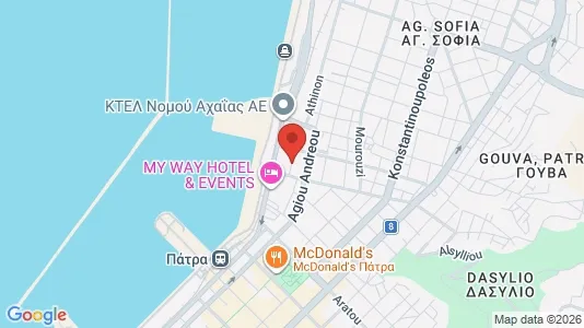 Apartments for rent i Patras - kort over placeringen