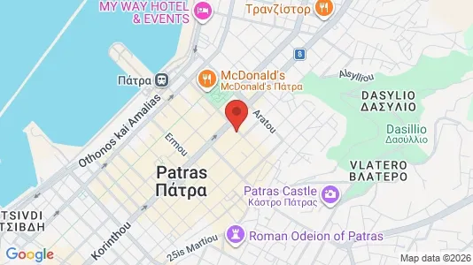 Apartments for rent i Patras - kort over placeringen