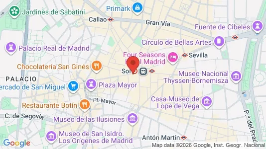 Apartments for rent i Madrid Centro - kort over placeringen