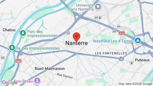 Houses for rent i Nanterre - kort over placeringen