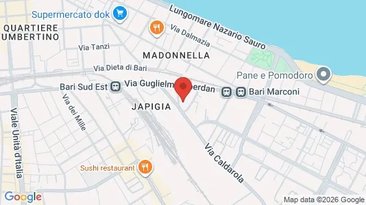Apartments for rent i Bari - kort over placeringen