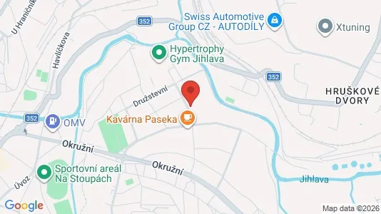 Apartments for rent i Jihlava - kort over placeringen